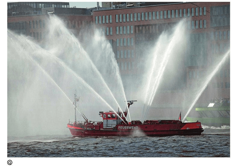 Why can fire hoses spray high-speed water jets?